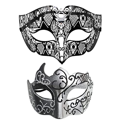 Karnevalsmaske Maskenballmaske Weihnachts Cosplay Paar Gesichtsschutz Metall Gesichtsschutz Halloween Kostüm Gesichtsschutz Karneval Gesichtsschutz Rollenspiel Party Lichter Für (SL3-3, One Size) von ADMAY