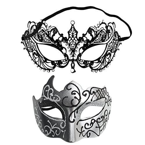 Karnevalsmaske Maskenballmaske Weihnachts Cosplay Paar Gesichtsschutz Metall Gesichtsschutz Halloween Kostüm Gesichtsschutz Karneval Gesichtsschutz Rollenspiel Party Lichter Für (SL5-3, One Size) von ADMAY