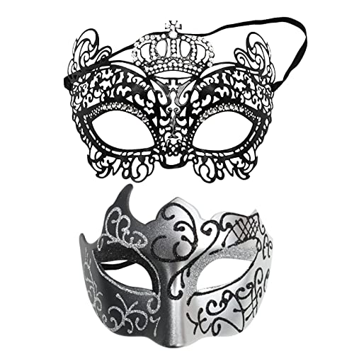 Karnevalsmaske Maskenballmaske Weihnachts Cosplay Paar Gesichtsschutz Metall Gesichtsschutz Halloween Kostüm Gesichtsschutz Karneval Gesichtsschutz Rollenspiel Party Lichter Für (SL7-3, One Size) von ADMAY