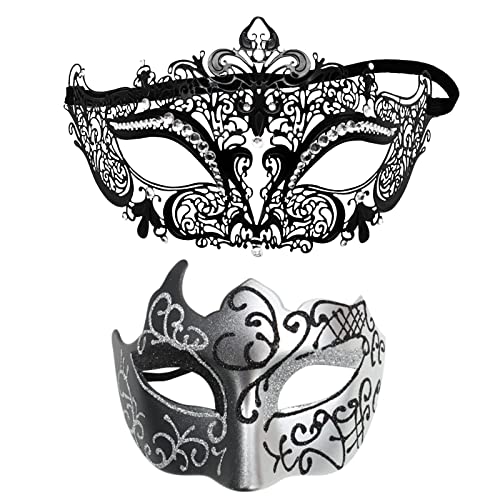 Karnevalsmaske Maskenballmaske Weihnachts Cosplay Paar Gesichtsschutz Metall Gesichtsschutz Halloween Kostüm Gesichtsschutz Karneval Gesichtsschutz Rollenspiel Party Lichter Für (SL9-3, One Size) von ADMAY