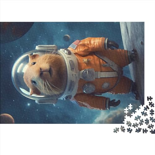 Puzzle für Erwachsene, 500 Teile, Capybara-Astronauten-Puzzle, kreatives rechteckiges Puzzle, Dekompressionsspiel (52x38cm) von ADMITO