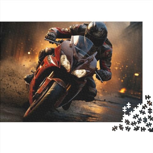Puzzles 1000 Teile Für Erwachsene, Motorrad-Rennfahrer-Puzzles, Holzbrett-Puzzles, Tolles Geschenk Für Erwachsene, 75X50CM von ADMITO