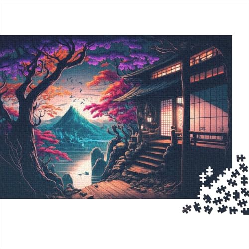 Puzzles Für Erwachsene, 1000 Teile, Japanische Kirschblüten-Puzzles Für Erwachsene Und Kinder, Holzbrett-Puzzles, Anspruchsvolles Spiel, 75X50CM von ADMITO