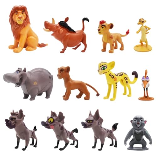 12Pcs Lion Kuchen Dekoration, Cartoon Cake Toppers, Lion Figuren Set, Cupcake Toppers Figuren König der Löwen, für Kinder Geburtstag Party Kuchen Dekoration Supplies von ADNOX