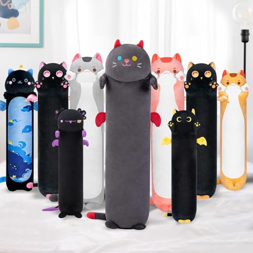 ADNOX 50 cm langes Plüschkissen Katze für Mädchen Plüschkissen Spielzeug Umarmung weiches Kissen Spielzeug Geschenk für Mädchen von ADNOX