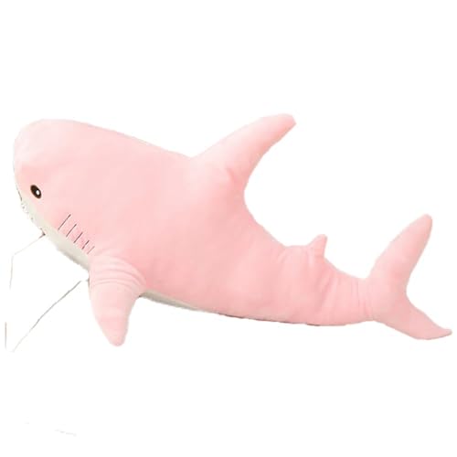 ADNOX 60cm Riesenhai Stofftier Kissen, weicher Hai Spielzeug Big Hai Plüsch Kissen für Kinder, bequemes Schlafkissen Rückenkissen Puppe Geschenk für Kinder (Rosa) von ADNOX