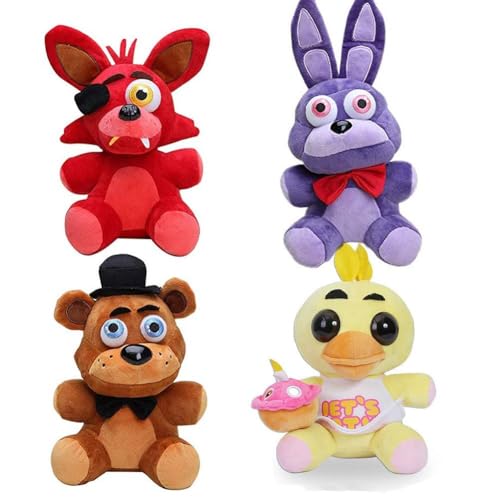 ADNOX 7 Zoll Five Nights Game Set Plüsch Sister Location Bonnie Red Foxy Bear Chica Weiche Stoffpuppen Ornamente Wohnkultur von ADNOX