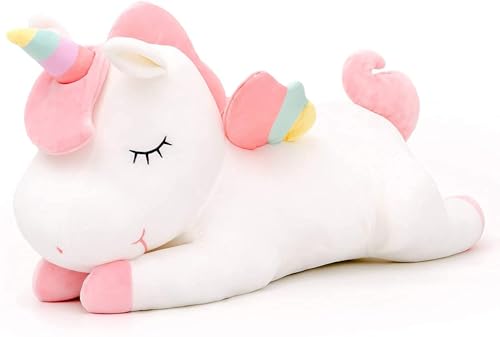 ADNOX Einhorn Plüschtier Kuscheltier Kuscheltier Regenbogen Flügel Kawaii Plüsch Spielzeug Kinder Plüschtier Weiß (30CM/11.8Inch, White) von ADNOX