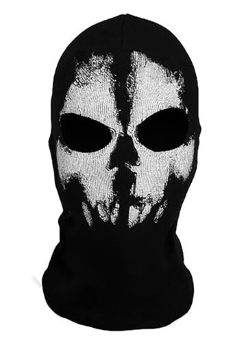 ADNOX Ghost Maske Call of Duty Maske Geisterschädel Vollgesichtsmaske Skelett Ski Fahrrad Motorrad Hals Gesichtsmaske Winddichte Cosplay Maske für Winter Outdoor Sport von ADNOX