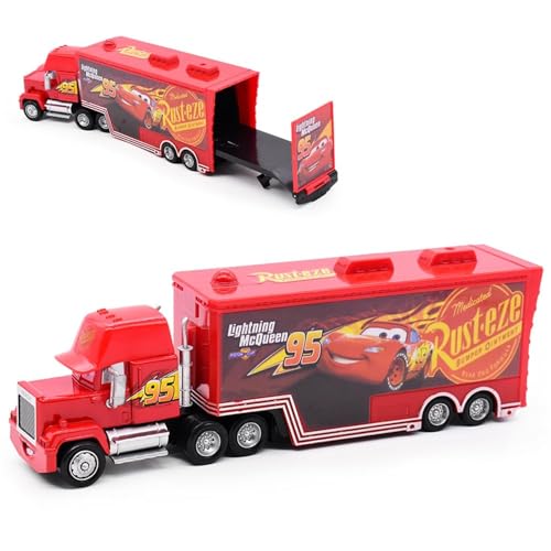 ADNOX Groß Autotransporter Spielzeug Einsatzfahrzeug Mini Racer Transporter Sortiment Fahrzeuge Spielset Modell Spielzeug Auto Geschenk für Kinder - 21cm von ADNOX