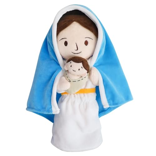 ADNOX Jesus Plüschtier, Jesus-Plüschpuppe, niedliche religiöse Christus-Spielzeuge für Kinder, Bettpuppen, Ostergeschenke zur Taufe (Jungfrau Maria) von ADNOX