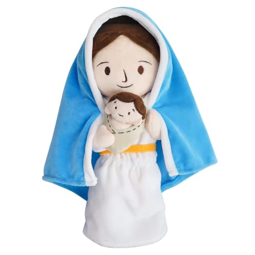 ADNOX Jesus Plüschtier, Jesus-Plüschpuppe, niedliche religiöse Christus-Spielzeuge für Kinder, Bettpuppen, Ostergeschenke zur Taufe (Jungfrau Maria) von ADNOX