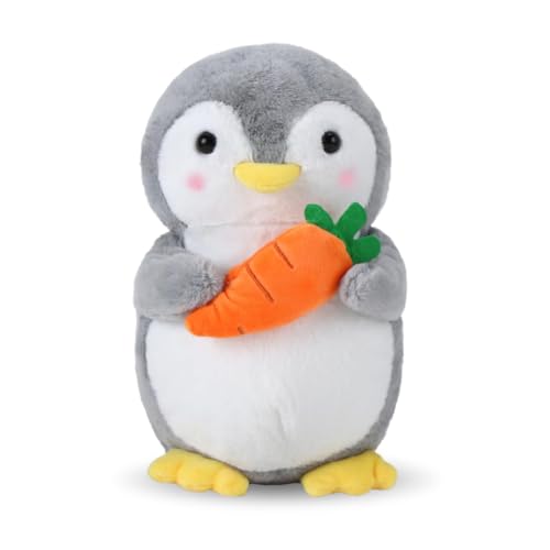 ADNOX Kuscheltier Pinguin Plüschtier für Kinder, Stofftier Schmusetier zum Kuscheln & Spielen, Plüschtier Pinguin Geschenk, Pudgy Penguins Plush Für Mädchen Jungen(Pinguin mit Karotte,25 cm) von ADNOX