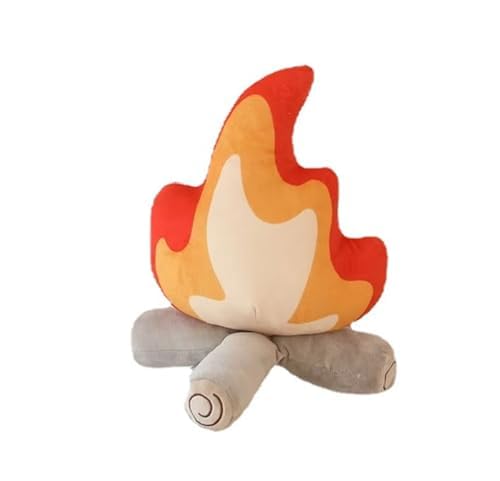 ADNOX Lagerfeuer Plüschtier Plüsch Karikatur Feuerpuppe Lagerfeuer Plüschspielzeug, simuliertes gefälschtes Lagerfeuerkissen weich gefüllte Cartoon Feuerpuppe Lagerfeuer (27 * 30cm) von ADNOX