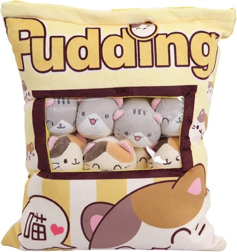 ADNOX Niedliches gefülltes Snack-Kissen Tiere Pudding-Spielzeuge dekorative abnehmbare Cat Dolls Kreative Geschenke Spielzeug für Kinder von ADNOX