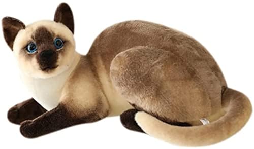 ADNOX Plüschtiere Plüschtiere Stofftiere Katze getigerte Stofftier Plüsch realistisch lebensecht kleine Katzen süßes Plüschtier für Kinder Haustier Geburtstagsgeschenk (Siamkatze 30 cm) von ADNOX