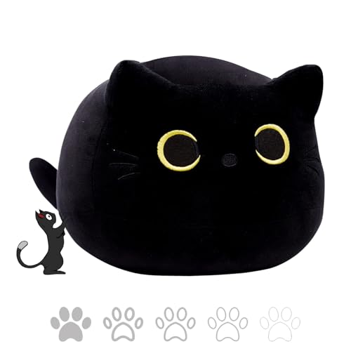 ADNOX Schwarze Katze Plüschtier Katze Kuscheltier Weiches Stofftier Plüsch Christmas Toy Geburtstagsfeier Geschenke Dekoration (40 * 28cm) von ADNOX