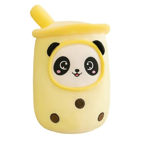 ADNOX Tea Plüschtier, 50CM Kuscheltier Plüschpuppen Tea Plüsch Spielzeug Gefüllter Milchtee Weiche Softpuppe Kawaii Dekorative Kissen Spielzeug Geschenk Für Kinder,Panda Gelb von ADNOX