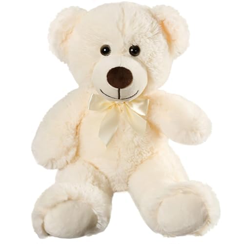 ADNOX Teddy Bear Plüschtier Niedlich Stuffed Spielzeug Tiere Kissen Bear Doll Geschenk für Kinder Jungen Mädchen Geburtstag Weihnachten Valentinstag (13,7 Zoll/35 cm, Creme) von ADNOX