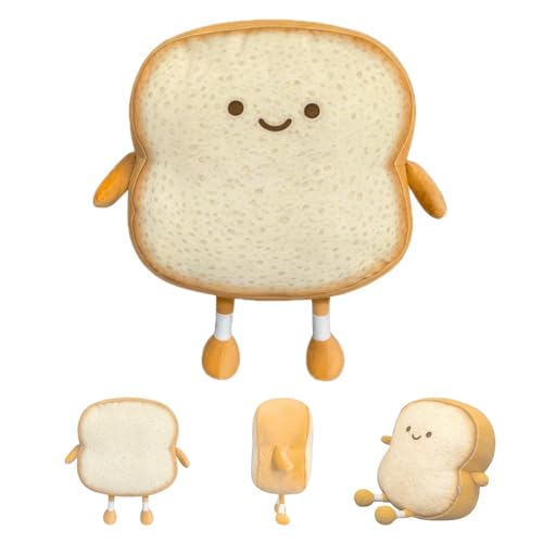 ADNOX Toastbrot Kissen, weiches Plüschtier, lustiges Brot Form Plüschtier Kissen, Puppe Spielzeug 3D werfen Kissen Cartoon Spielzeug （19×18×6cm） von ADNOX