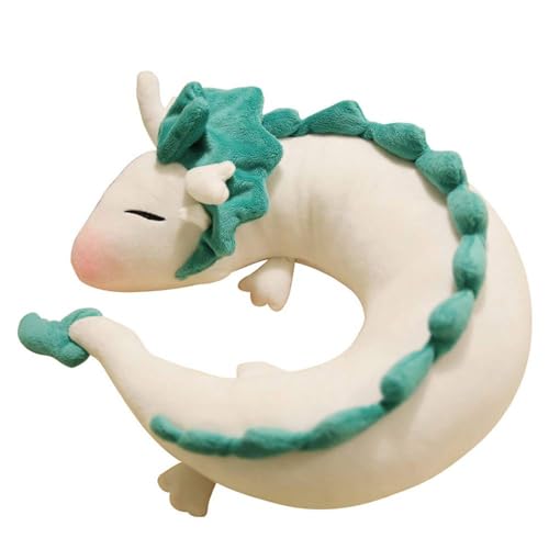 Anime Cute White Drache Püschtier,Kinder Dragon U-Förmigen-Kawaii Drachen Kuscheltier,Weichem Plüsch Drache Stofftier von ADNOX