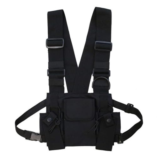 Chest Rig Bag, Taktisch Brusttasche, Radio Walkie Talkie Brusttasche Herren, Hip Hop Streetwear Taschen-Pack Rucksack, Funktionelles Gürteltaschen Harness Brust-Rig-Tasche von ADNOX