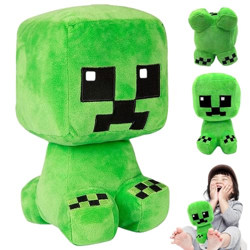 Creeper Figur, 22 cm Minecraft Plüschfigur, Plush Plüschfigur Creeper, Minecraft Cartoon-Plüschpuppe, Minecraft Kissen Kuschelpuppe Spielzeug von ADNOX