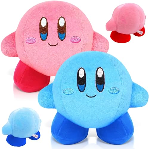 Plüschtiere, 2 Stück Plushie Tierspielzeug, Kawaii Puppe, Super Weich Niedliches Cartoon Anime Stuffed Plush Toy, Geburtstagsgeschenk für Jungen Mädchen (Rosa Blau) von ADNOX