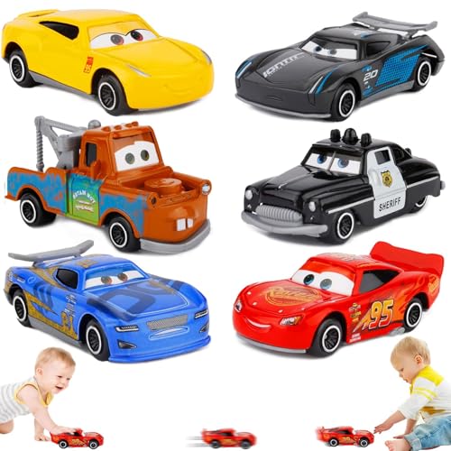 Spielzeug Modell Autos, 6 Stück Autos, Metall Rennwagen, Mini-Spielzeug, Spielzeugautos, Stunt Toy Car, für Kinder, frühes Lernspielzeug von ADNOX