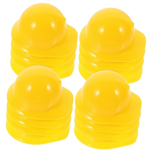 ADOCARN 20St Haustier Hut kleine Hühnerhelme Puppe Spielzeug Mini-Hut Haustierzubehör Mini-Bauhut halllowen plastikenten dekoringe Funny hat Weinflaschenverschluss Puppenhelm Yellow von ADOCARN