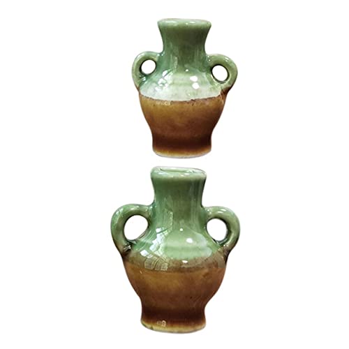 ADOCARN 1 Modell Aus Keramik Mini-vasenspielzeug Mini-vase-Modell Modell Einer Keramikvase Mini-hausvase Basteln Miniatur-vasenmodell Spielhaus Vase Mini-vasenschmuck Green von ADOCARN