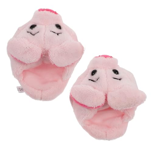 ADOCARN 1 Paar Schuhe Süße Hausschuhe Winter Puppenschuhe Puppenaccessoires Hausschuhe für Puppen Lustige Puppenschuhe Cartoon-Hausschuhe Hausschuhe Mädchen Plüsch Rosa von ADOCARN