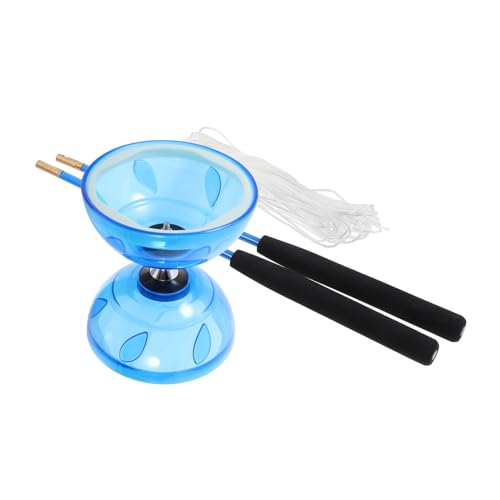 ADOCARN 1 Satz Doppelköpfiges Diabolo Tricks für Outdoor- für Jungs Puzzle jo diabolo für Endless Fun Kinderdiabolo Professionelles Diabolo weiches Gummi Blue von ADOCARN