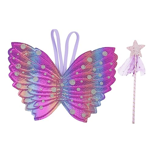 ADOCARN Kinderfee Mit Flügelnstab 1 Satz Engelsflügel Fairy Wand Party Mitgebsel Ideas Die Die Fantasien Fee Plüsch Puppe Stern Partygeschenke Für Mädchen Zauberstäbe Stoff Violett von ADOCARN