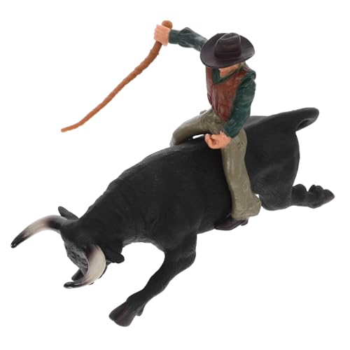 ADOCARN 1 Satz Western-Cowboy-Stier kinderzimmerdeko für Kid Toys Cowboyfiguren Cowboy-Actionfigur dekoratives Stierkampfmodell Statisches Matador- PVC von ADOCARN