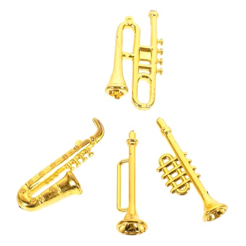 ADOCARN 1 Satz klassisches Musikinstrument Miniatur-Replika-Instrument Puppenhaus-Musikinstrumente musikspielzeug Musikalisches Mini-Hauseinrichtung Mini-Musikinstrument Golden von ADOCARN