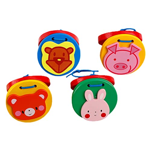 ADOCARN 1 Set 4 Stück Kastagnetten Kinder Musikinstrument Rhythmus Spielzeug Kinder Percussion Spielzeug Spielzeug Für Kinder Musik Sound Spielzeug Kinderspielzeug Babyinstrumente von ADOCARN