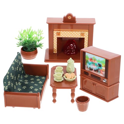 ADOCARN 1 Set Doll House Möbel Spielzeugpuppenhaus Miniaturpuppenhaus Szene Requiatur Sofa Für Handwerk Miniaturmöbel Ornament Mini House Ornament Mini Sofa Plastik von ADOCARN