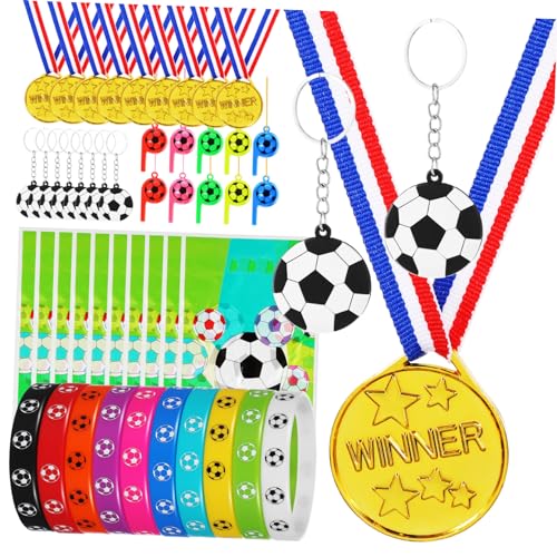 ADOCARN 1 Set Fußball Partygeschenke Fußball Schlüsselanhänger Fußball Armbänder Fußball Zubehör Fußball Geschenktüten Fußball Schlüsselanhänger Fußball Schlüsselanhänger von ADOCARN