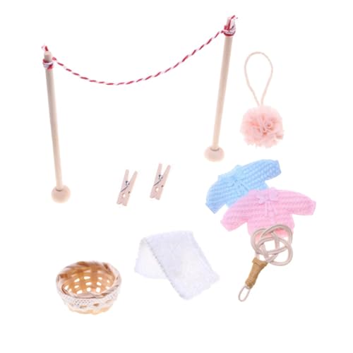 ADOCARN Miniatur-wäscheleinen-Modell Für Puppenhaus Mini-wäscheleine-zubehör Wäscheleinen-Set Für Innen Und Außenbereich Spielzeug-wäscheleinen-Requisiten Puppenhaus-trockenleine-Set ADOCARN Miniatur-wäscheleinen-Modell Für Puppenhaus Mini-wäscheleine-zubehör Wäscheleinen-Set Für Innen Und Außenbereich Spielzeug-wäscheleinen-Requisiten Puppenhaus-trockenleine-Set von ADOCARN