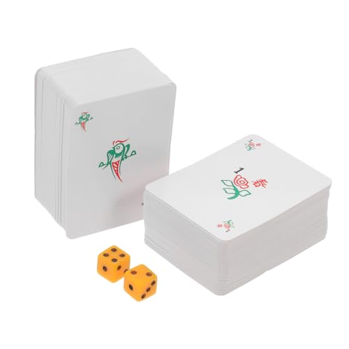 ADOCARN 1 Set Mahjong Poker Mahjong Kartenspielzeug Mahjong Karten PVC Mahjong Kartenset Spiel Mahjong Karte Mahjong Karte PVC Party Mahjong Kartenset Chinesisches Mahjong Kartenspielzeug von ADOCARN