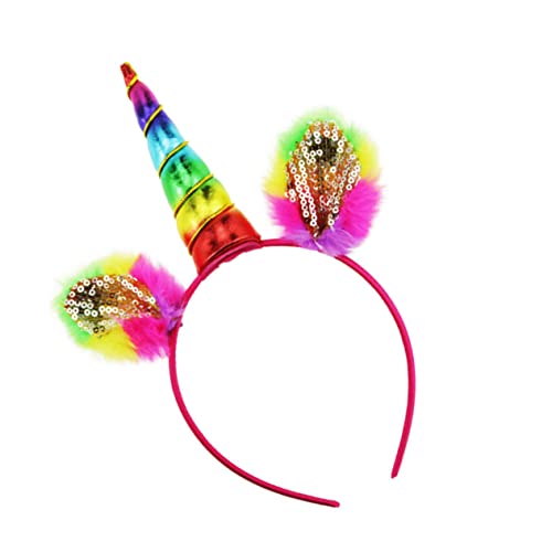 ADOCARN 1 Stück Einhorn Stirnband Geburtstags Stirnband Party Kopfbedeckung Party Requisite Cartoon Stirnband Geburtstags Party Stirnband Kinder Stirnband Party Haarband Cosplay von ADOCARN