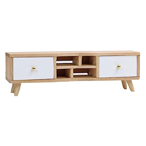 ADOCARN 1 Stück Möbelminiaturen Holzschrank Handwerk Mini Schublade Dekor Mini Holz Tv Schrank Zarte Möbel Mini Aufbewahrungshalter Mini Tv Schrank Verzierung Mini Schrank Ornament von ADOCARN