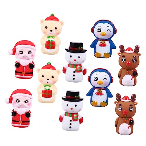 ADOCARN 10 Stück Weihnachts Fingerpuppen Mini Weihnachtsmann Figuren Weihnachts Fingerspielzeug Weihnachtsmann Fingerpuppe Fingerpuppe Weihnachten Weihnachts Fingerpuppe von ADOCARN