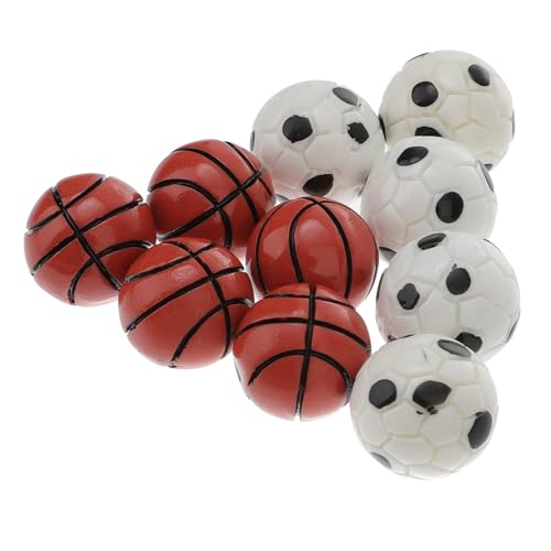 ADOCARN 10-Teiliges Set Fußball-Basketball Zappelspielzeug Basketballkorb Fußballpumpe Mini-Basketball für hühner Fußball- und Basketballmodell DIY zubehör Harz von ADOCARN