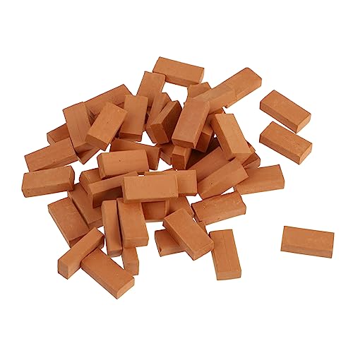 ADOCARN 100St Mini-Steine für kinderspielzeug spielzeuge Toys Children Toys Miniaturen Beton Freunde Wand Kleiner Miniaturstein Feengarten Mauerziegel Brown von ADOCARN