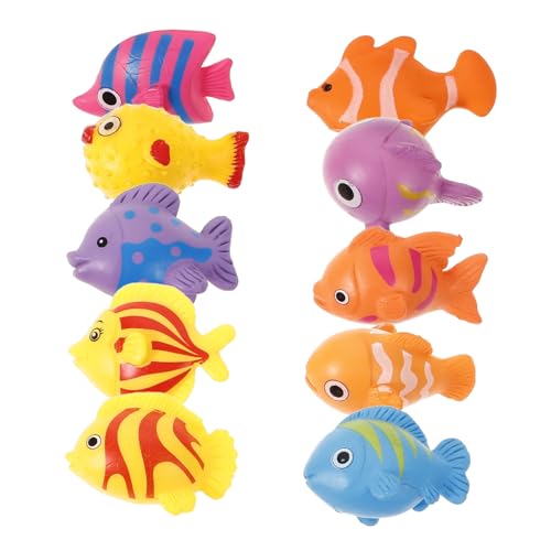 ADOCARN 10St Mini-Fischmodell gesteckt für Sammlerstück miniaturfiguren Aquarium Anlage Teich Schwimmbad Schüssel Badespielzeug Miniaturtier Meerestier Mini- Plastik von ADOCARN