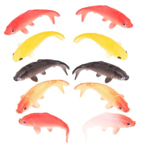 ADOCARN 10St Mini-Koi-Simulationsmodell Qualle Fischbecken gefälschtes Aquarium-Aquariumspielzeug gefälschter Panzer Anlage Miniaturen Aquarium-Ornamente gefälschte Fische aus Plastik PVC von ADOCARN