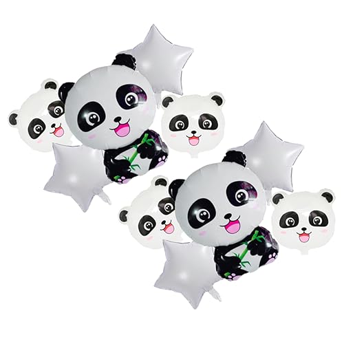 ADOCARN 10st Panda Aluminiumfolienballon Ballonpumpe Abs Weißer Ballon Luft -kit Plüsch Panda-dekorationen Zum Geburtstag Bausatz Pandas Bobo-ballon Partyballons Stern Folienballons von ADOCARN