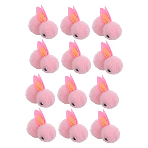 ADOCARN 12St Plüschhase Weihnachtsdekorationen Mini-Kuscheltiere Plüschtiere Cuddly Bunny Weihnachts Figuren Weihnachtskaninchenpuppe Plüsch-Hasen-Dekoration Rosa von ADOCARN